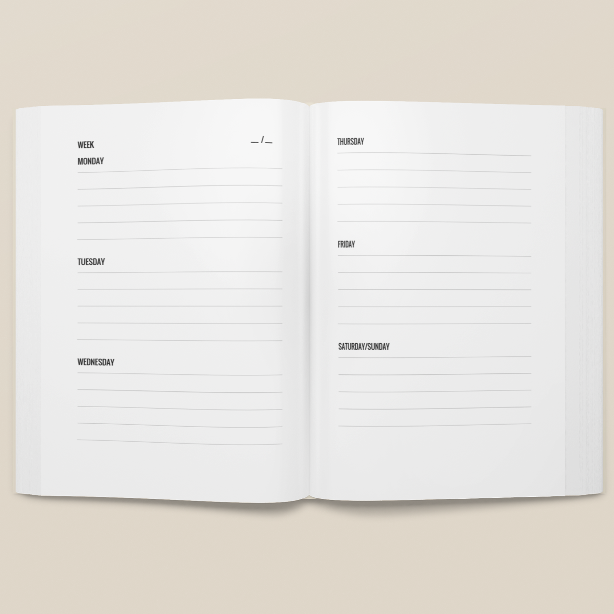 Milestone Goal Journal - Weekday Planner